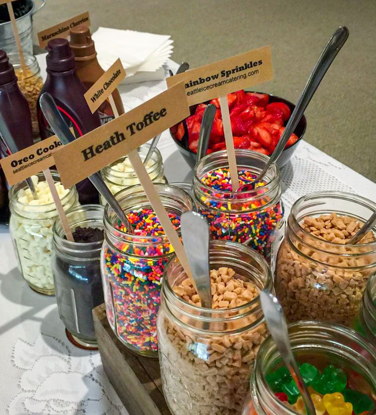 Ice cream social bar from Seattle Ice Cream Catering